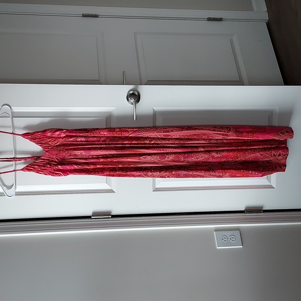 L Elen strapless dress ties around neck maxi dress medium multicolor